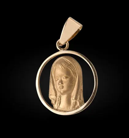 Medalla Virgen Niña Calada